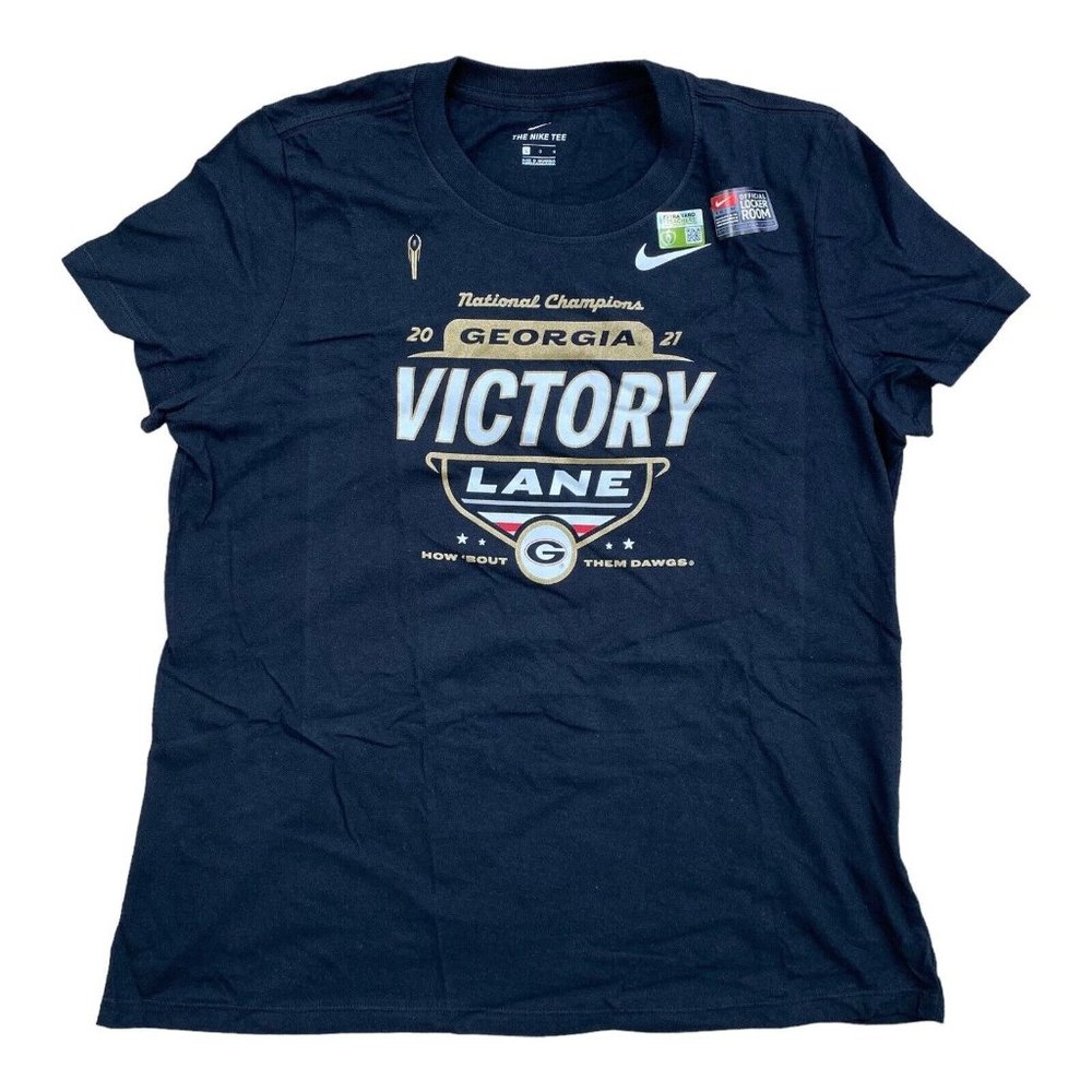 Georgia Bulldogs Nike CFP‎ 2021 National Champions Locker Room Tee Size L Black